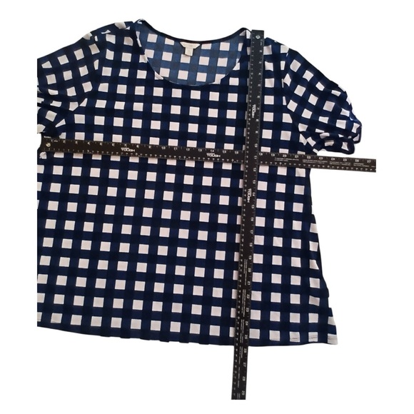 Cato Blue Black White Checkered Women's Top Size XL - Picture 5 of 13